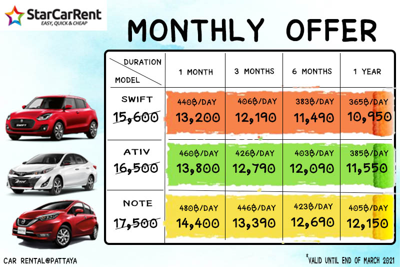 STAR CAR RENT Affordable car rental in Pattaya Car hire Pattaya